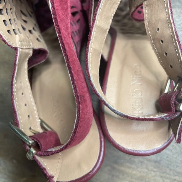 Anthropologie Klub Nico Filifera Slingback Heels Size 9 Brazil Stacked Heel - Picture 7 of 10